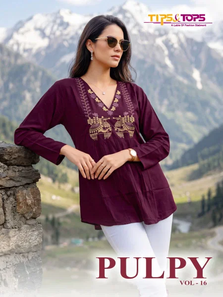 Pulpy Vol 16 By Tips Tops Rayon Western Ladies Top Wholesale Price In Surat
